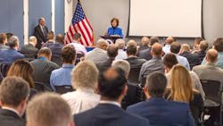Secretary Elaine Chao speaks at the first of six PTC Collaboration Sessions FRA will hold in 2019.
