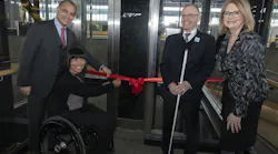 Yves Desjardins-Siciliano, president and CEO of VIA Rail, inaugurated the new Ottawa Station facilities in the presence of Kate Young, Parliamentary Secretary to the Minister of Science and Sport, the Minister of Public Services and Procurement and Accessibility, the Honorable Chantal Petitclerc, Senator, and Jim Tokos, vice-president of the Canadian Council of the Blind.