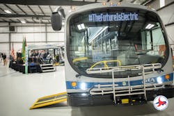 State and local officials gathered Feb. 21 to celebrate the GTA&apos;s new electric bus fleet.