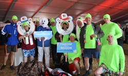 Team Stertil-Koni poses with the Maryland State Police Polar Bear Plunge mascot Beary White pre-plunge. Team Stertil-Koni poses with the Maryland State Police Polar Bear Plunge mascot Beary White pre-plunge.