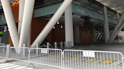 Temporary gates block entry to the Salesforce Transit Center, which has been closed since late September 2018.