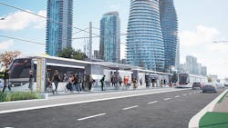 An artist rendering of the Robert Speck stop that is part of the Hurontario LRT project. An artist rendering of the Robert Speck stop that is part of the Hurontario LRT project.
