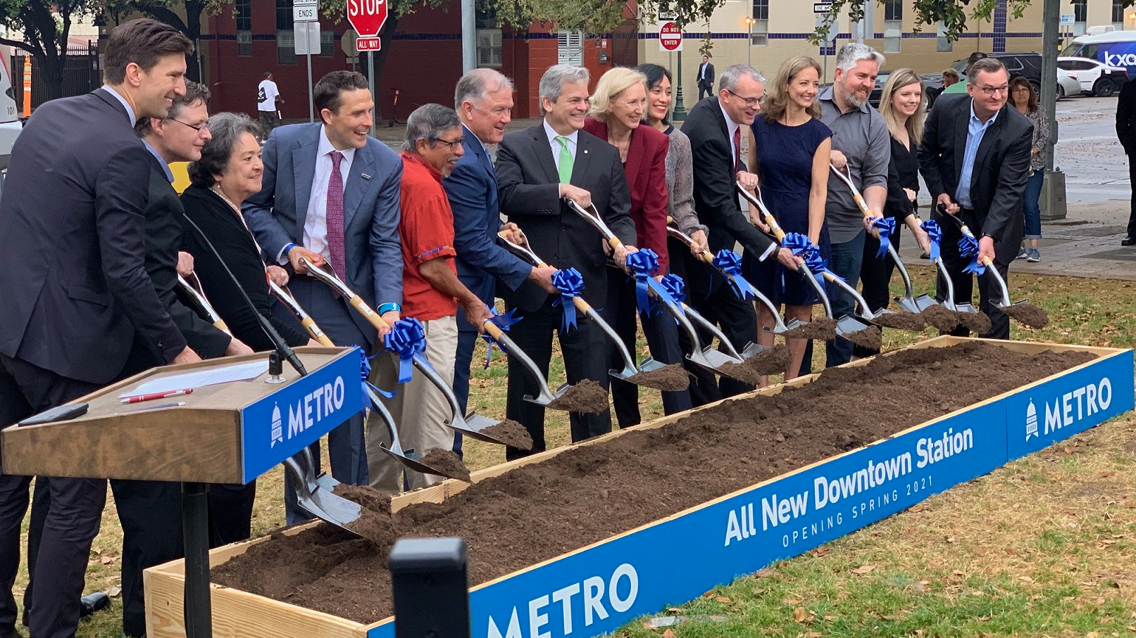 Transit, state and local officials joined in the Downtown Station groundbreaking ceremony held on March 25, 2019.