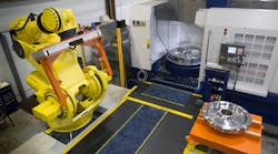 Penn Machine has added two 1200mm Honor Seiki vertical turning centers, which use a Fanuc robot to assist with performing workpiece. Penn Machine has added two 1200mm Honor Seiki vertical turning centers, which use a Fanuc robot to assist with performing workpiece.