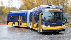 Low or no emission bus purchases, such as this one being tested on King County Metro&apos;s system, are eligible for the $85 million in available grants.