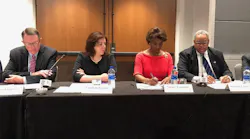 Left to right, DART (Dallas) President and Executive Director Gary Thomas, DART (Des Moines) General Manager Elizabeth Presutti, General Manager and CEO of SCVTA Nuria Fernandez and CTA President Dorval R. Carter, Jr.