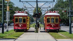 New Orleans iconic electric-powered streetcars first began operation in 1893. New Orleans iconic electric-powered streetcars first began operation in 1893.