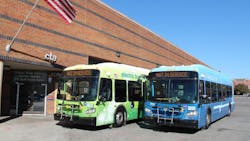 The first two electric buses to enter service on the CTA are shown in this file photo from 2014.