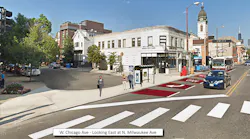 A rendering of the Bus Priority Zone along West Chicago Ave.