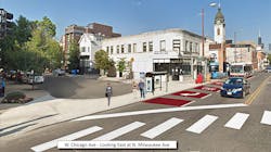 A rendering of the Bus Priority Zone along West Chicago Ave.