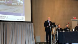 Thomas Furmaniak presided over the opening general session at the 14th National Light Rail & Streetcar Conference. Thomas Furmaniak presided over the opening general session at the 14th National Light Rail & Streetcar Conference.