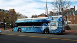 A SARTA HFC bus in Alexandria, Va., as part of a demonstration tour of the greater Washington, D.C., area designed to promote low and no emissions vehicles.