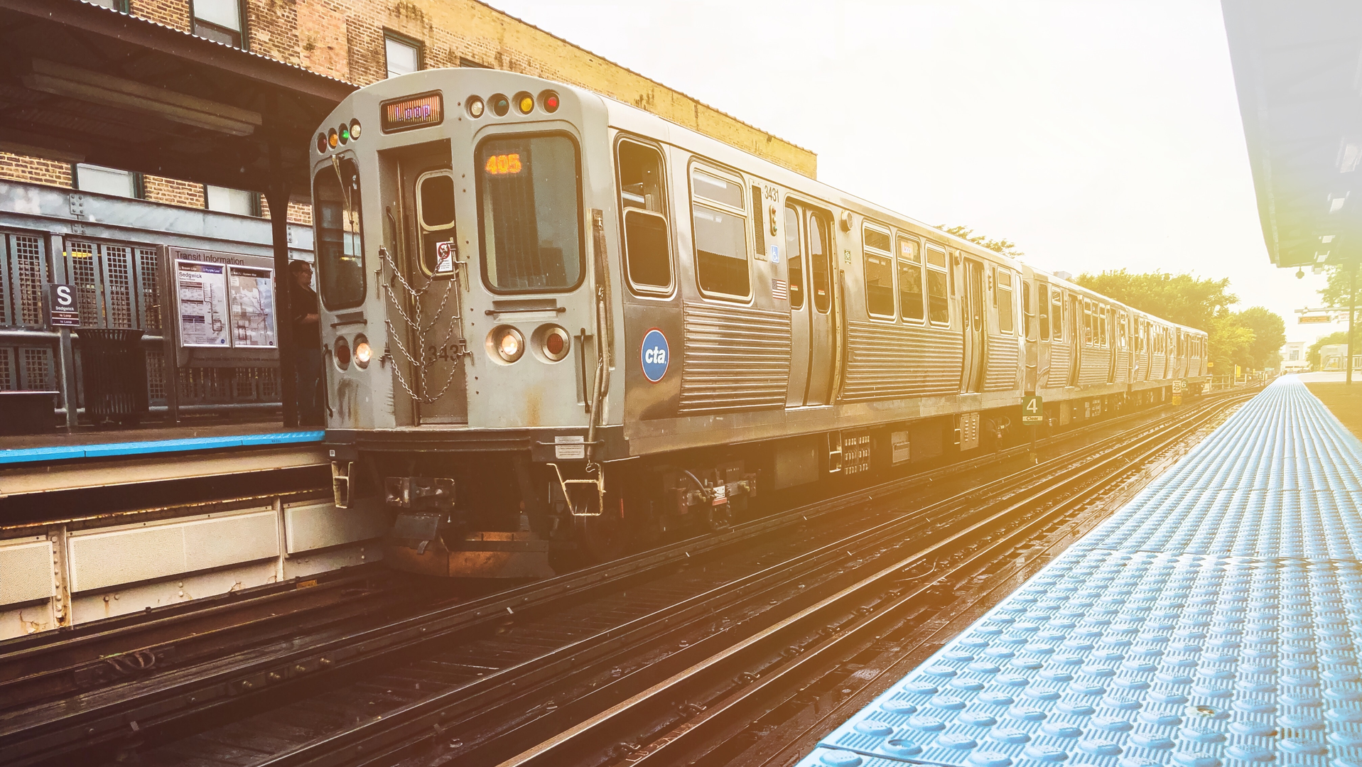 CTA train at station