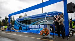 New Flyer of America Inc. has congratulated TriMet as it welcomed its first zero-emission, battery-electric Xcelsior CHARGE transit bus.