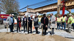 Chicago and state dignitaries gather for the groundbreaking of the CTA's new Green Line station at Damen and Lake. Chicago and state dignitaries gather for the groundbreaking of the CTA's new Green Line station at Damen and Lake.