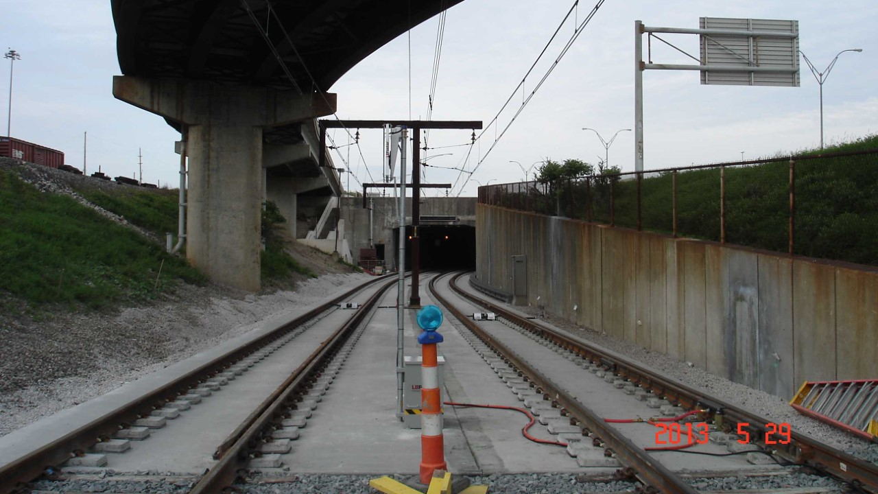 The track to the airport after rehabilitation work had been performed.