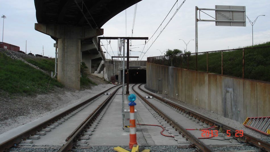 The track to the airport after rehabilitation work had been performed.