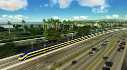 Rendering of HSR train in Mission Bay