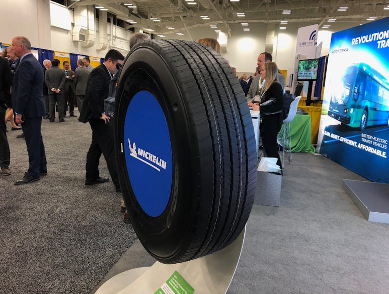Michelin X InCity Energy Z Tire on display during the APTA 2019 Mobility Conference.
