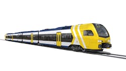 A rendering of the FLIRT trains for the Cotton Belt Rail project in Texas. A rendering of the FLIRT trains for the Cotton Belt Rail project in Texas.