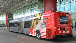 BWI entered the first of 20 new buses into service on May 31. The airport has ordered 15 40-foot buses and five 60-foot buses. BWI entered the first of 20 new buses into service on May 31. The airport has ordered 15 40-foot buses and five 60-foot buses.