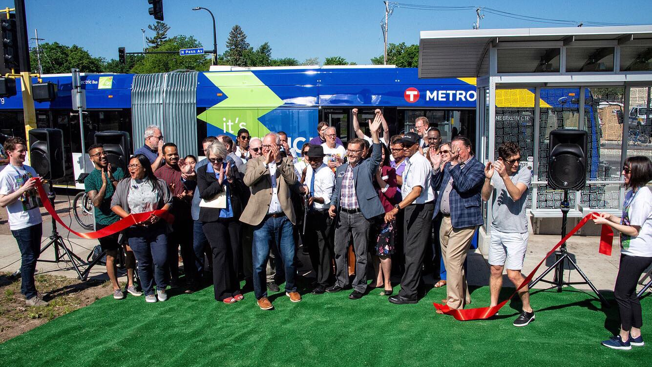 Ribbon cutting to celebrate the opening of Metro Transit's C Line BRT route on June 8, 2019.