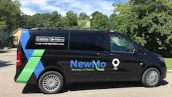 The new microtransit service in Newton, Mass., uses clearly marked vans and cars. The new microtransit service in Newton, Mass., uses clearly marked vans and cars.