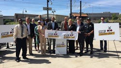 Regional and state officials joined RTD of Denver to launch a grade-crossing safety campaign. Regional and state officials joined RTD of Denver to launch a grade-crossing safety campaign.