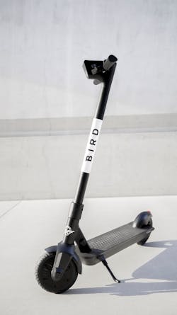 Bird One, released in May and the most recent scooter added to Bird’s fleet, is the first purpose-built scooter designed by the company in California. Bird One, released in May and the most recent scooter added to Bird’s fleet, is the first purpose-built scooter designed by the company in California.