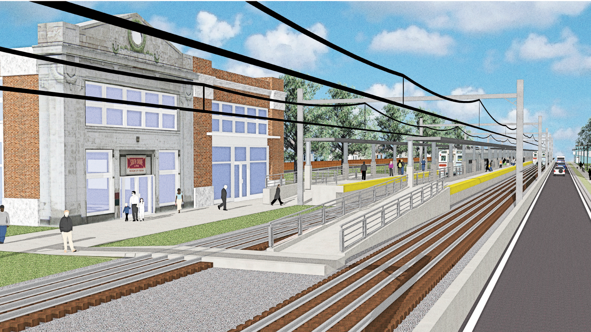 Rendering of Michigan City station