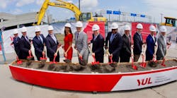 Groundbreaking ceremony to officially launch construction of the future R&eacute;seau express m&eacute;tropolitain (REM) station at YUL Montr&eacute;al-Trudeau International Airport.