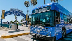 The new electric bus entered revenue service shortly following the ribbon cutting ceremony on Aug. 21.