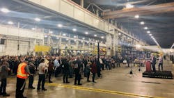 David Van der Wee, COO, Americas Region, Bombardier Transportation, made the announcement to the company&apos;s Thunder Bay workforce that the facility will build 36 additional BiLevel coaches for GO Transit service.