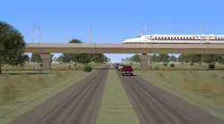A rendering of the Texas Central project that would connect Houston and Dallas via a high-speed rail route.