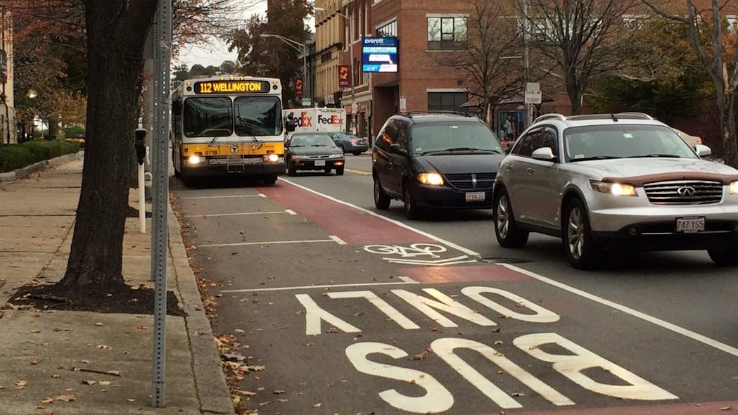 The MBTA&rsquo;s Broadway Bus Lane project resulted in transit travel time savings of 20-30 percent, approximately six minutes.