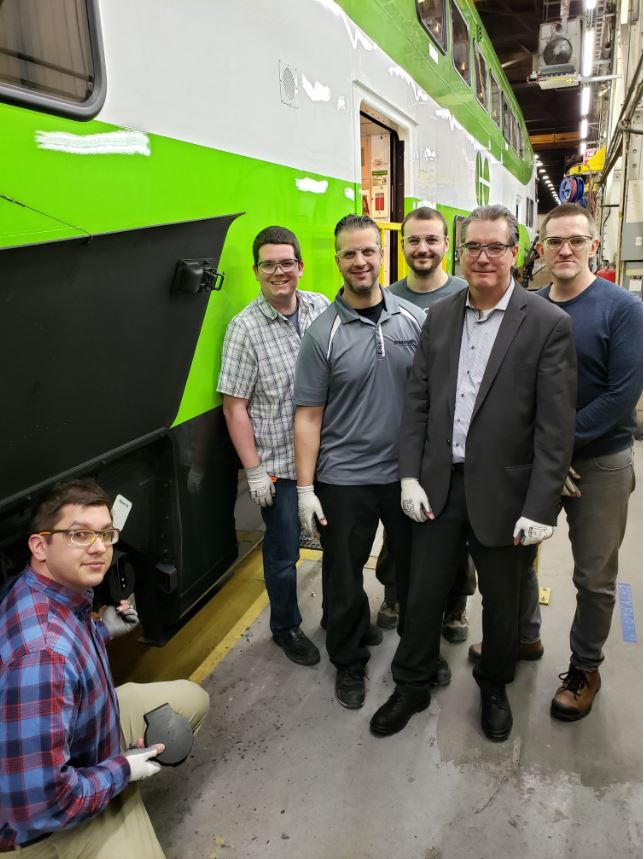 A team at Bombardier worked on and installed a 3D printed part for Go Transit's BiLevel cars.