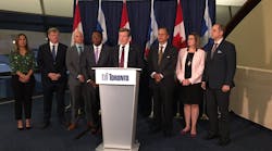 Toronto Mayor John Tory speaks during an event announcing the proposed agreement between the city and the government of Ontario regarding transit expansion.