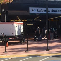 A staged generator outside BART&apos;s Lafayette Station.