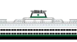 Rendering of the M/V Puyallup, one of the three Jumbo Mark II class ferries.