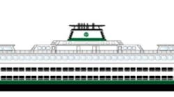 Rendering of the M/V Puyallup, one of the three Jumbo Mark II class ferries.