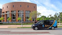 A Via van in West Sacramento, Calif. A Via van in West Sacramento, Calif.