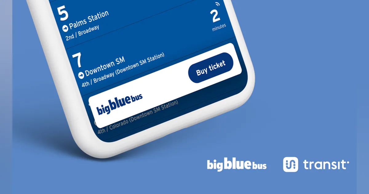 App Blue Bus Big Blue Bus single passes now available on Transit app | Mass Transit