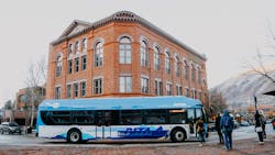 One of eight new battery-electric buses in operation on RFTA's system. One of eight new battery-electric buses in operation on RFTA's system.