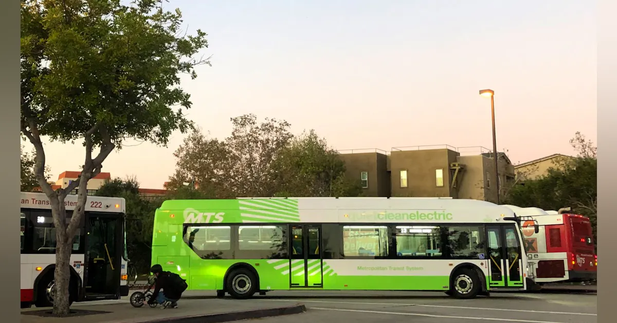 Paper Mts Bus First battery-electric San Diego MTS bus now serving passengers | Mass ...