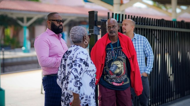 Palm Beach County Administrator Verdenia C. Baker, Palm Tran Executive Director Clinton B. Forbes and transit advocate Nicky Brown rode Palm Tran's Route 43 to allow Baker a chance to see improvements in action.