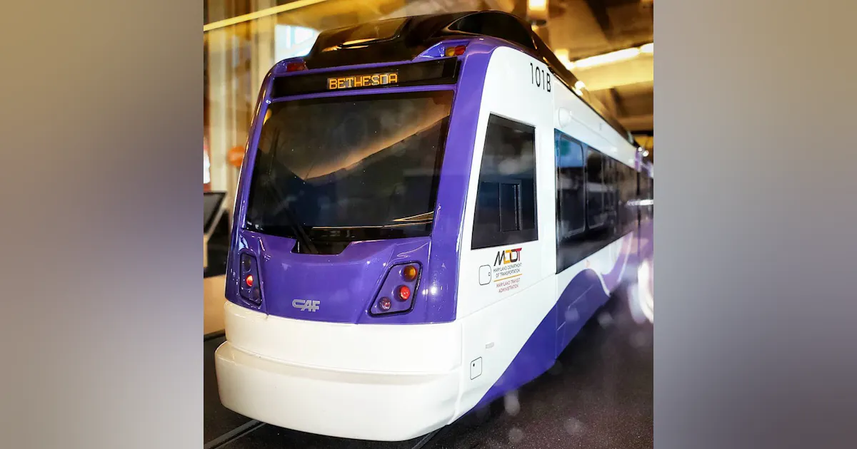 Light Model Mta MDOT MTA Purple Line light-rail vehicle display on tour | Mass Transit
