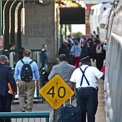 Passengers on/off boarding an Amtrak train in Fredericksburg, Va. Passengers on/off boarding an Amtrak train in Fredericksburg, Va.