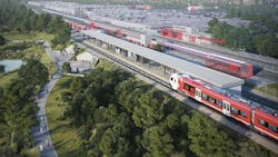 Pictured is a rendering of the South Keys Station design. Pictured is a rendering of the South Keys Station design.