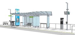 A rendering of a Central City Line BRT station.