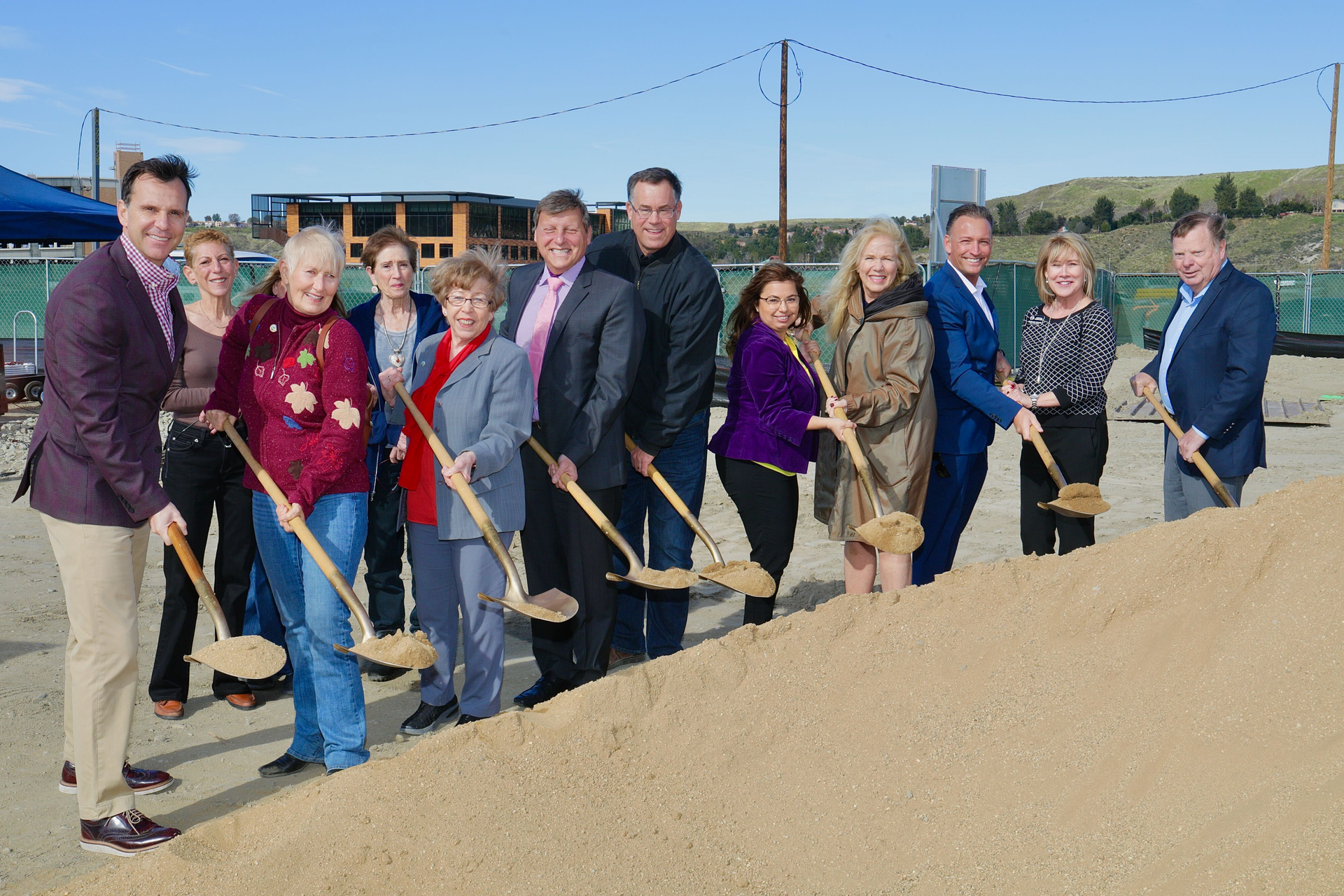 Santa Clarita Mayor Cameron Smyth along with Councilmembers and dignitaries break ground on the new bus transfer facility.